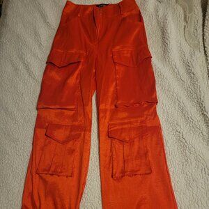 Orange cargo pants